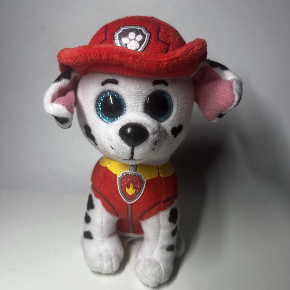 Ty Beanie Boos Paw Patrol Marshall Plush 6" Dalmatian Dog Glitter Eyes 2017